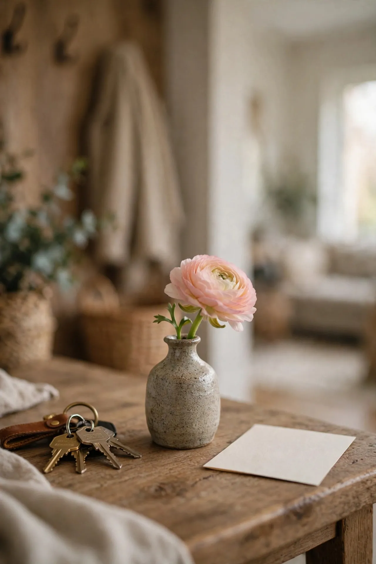 Small bud vase with a single flower given as a gift