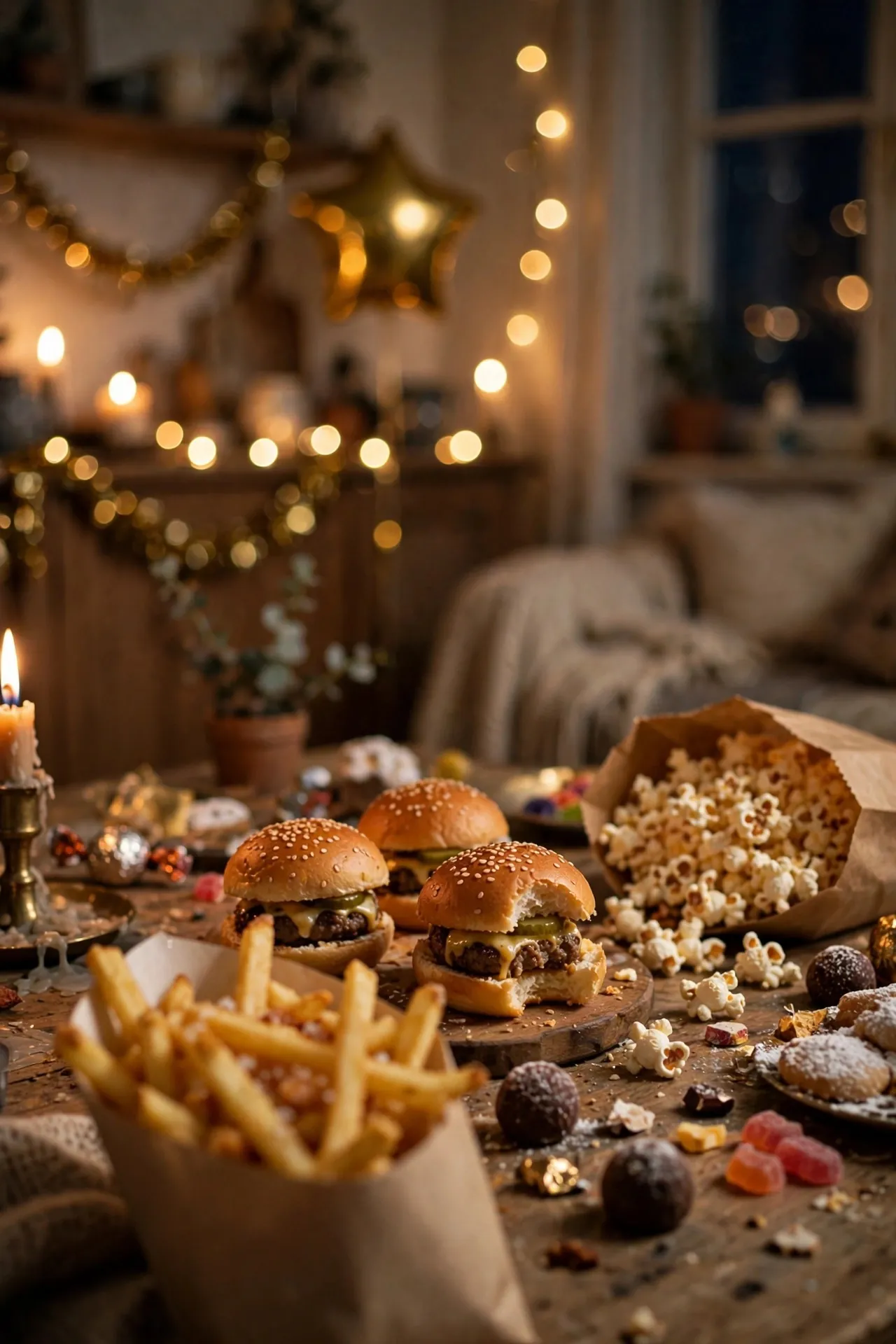 Late night snack bar for a New Year's party