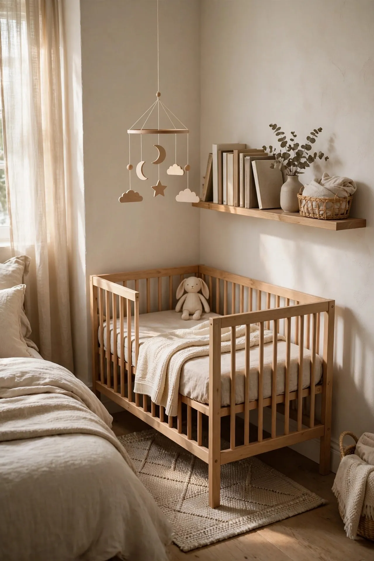 Small nursery nook in a parents bedroom