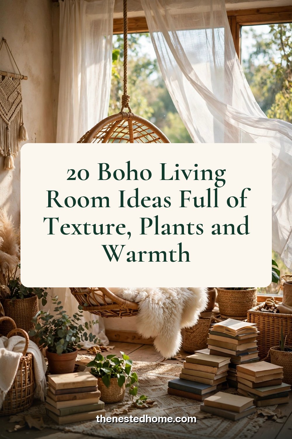 20 Boho Living Room Ideas Full of Texture, Plants and Warmth pin