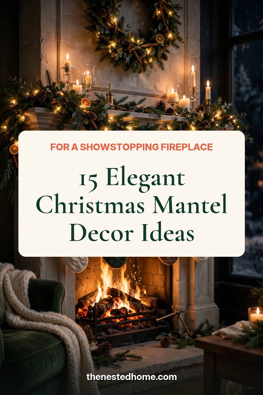 15 Elegant Christmas Mantel Decor Ideas for a Showstopping Fireplace pin