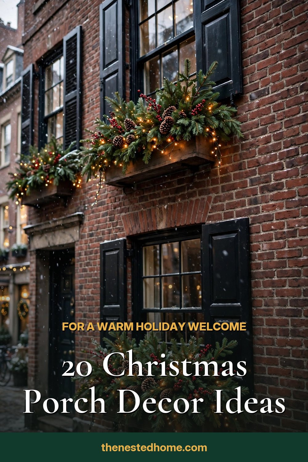 20 Christmas Porch Decor Ideas for a Warm Holiday Welcome pin