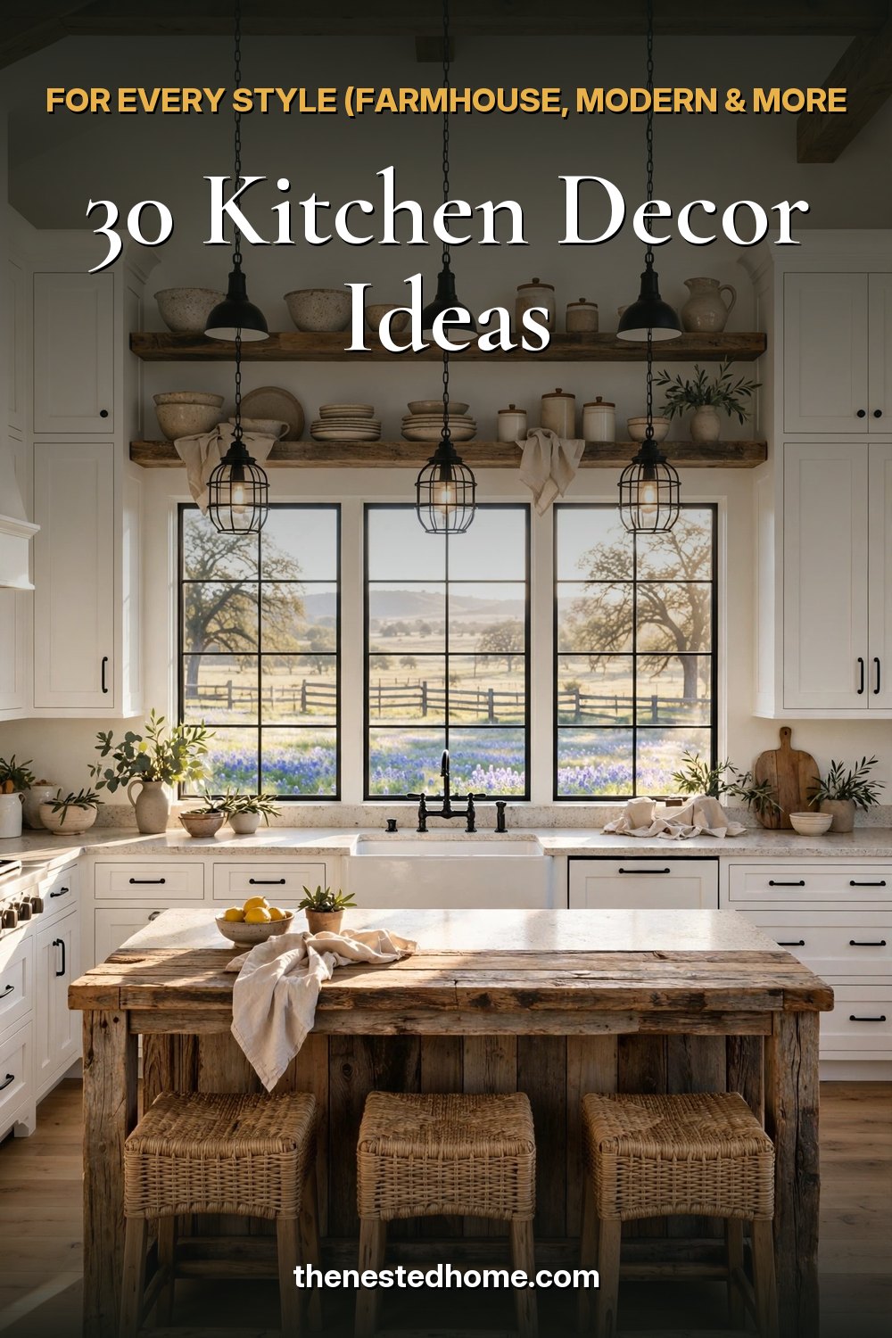 30 Kitchen Decor Ideas for Every Style (Farmhouse, Modern & More) pin