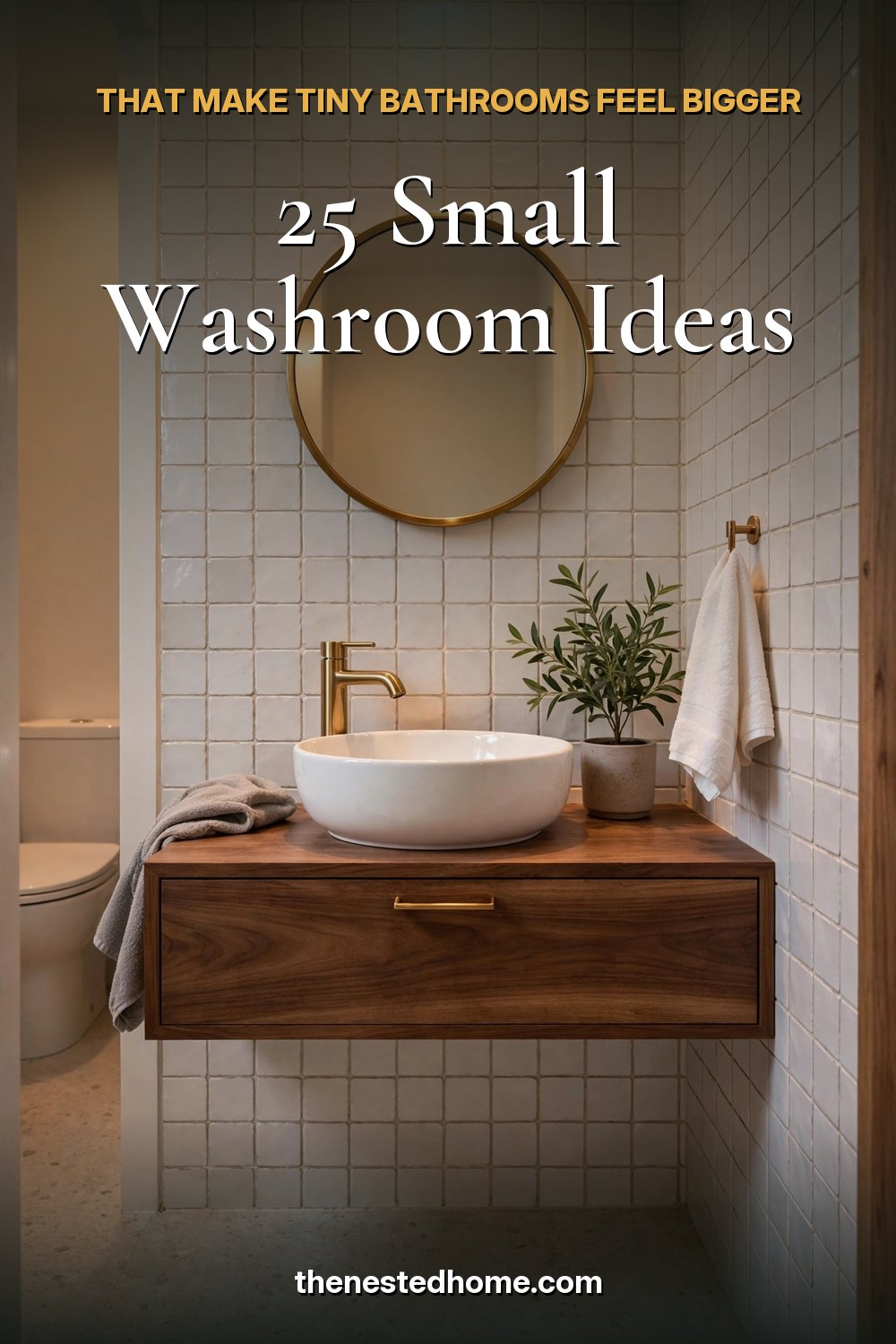 25 Small Washroom Ideas That Make Tiny Bathrooms Feel Bigger pin